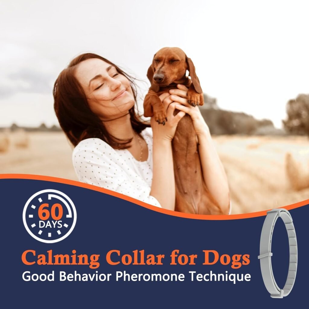 Calming Collar for Dogs - 4 Packs 25 Inches Dog Calming Collars Dog Pheromone Calming Collars 60 Days Anxiety Relief Breakaway Design Flexible Adjustable Fit Small Medium Large Dog